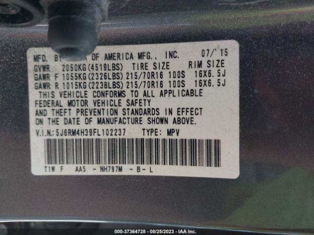 5J6RM4H39FL102237 Honda CR-V LX
