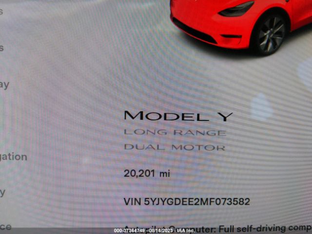 5YJYGDEE2MF073582 Tesla Model Y Long Range