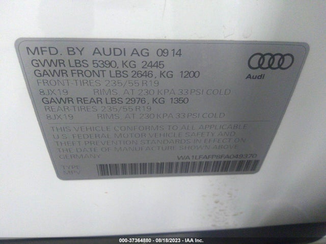 2015 AUDI Q5 WA1LFAFP8FA049370 Photo 8