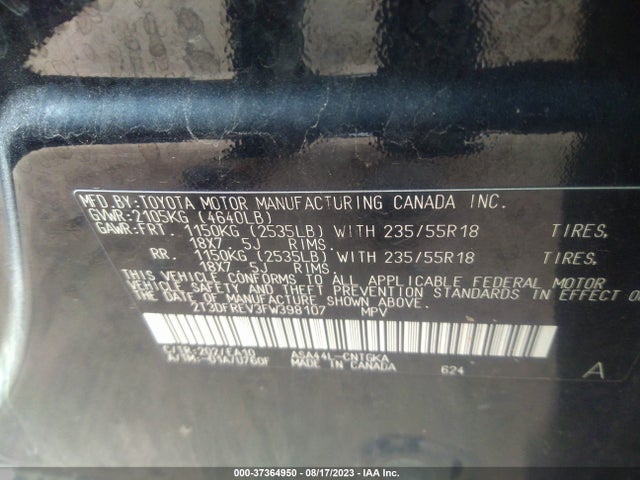 Toyota Rav4 Limited 2015 2T3DFREV3FW398107 Image 15