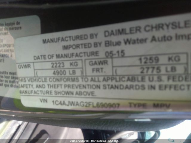 1C4AJWAG2FL690907 Jeep Wrangler Sport