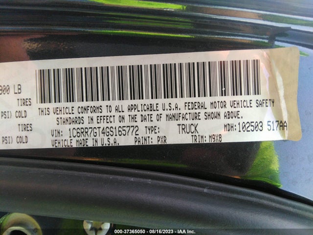 1C6RR7GT4GS165772 RAM 1500 Big Horn