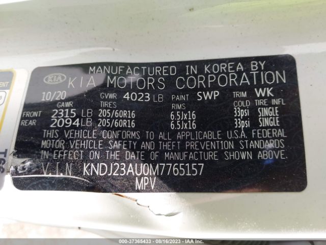KNDJ23AU0M7765157 KIA SOUL S