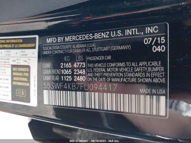 55SWF4KB7FU094417 Mercedes-Benz C-class C 300