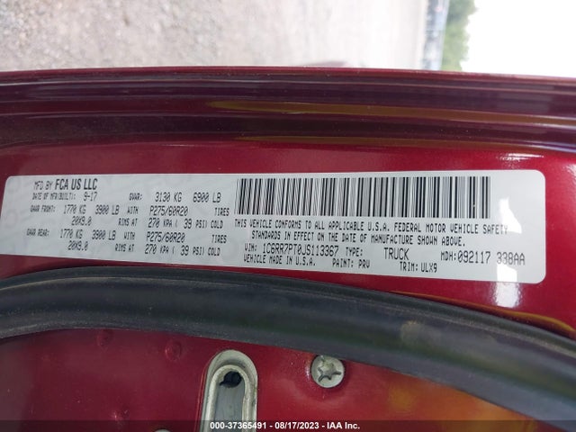 1C6RR7PT0JS113367 RAM 1500 Limited