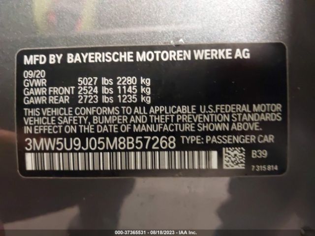 3MW5U9J05M8B57268 BMW 3 Series M340i Xdrive