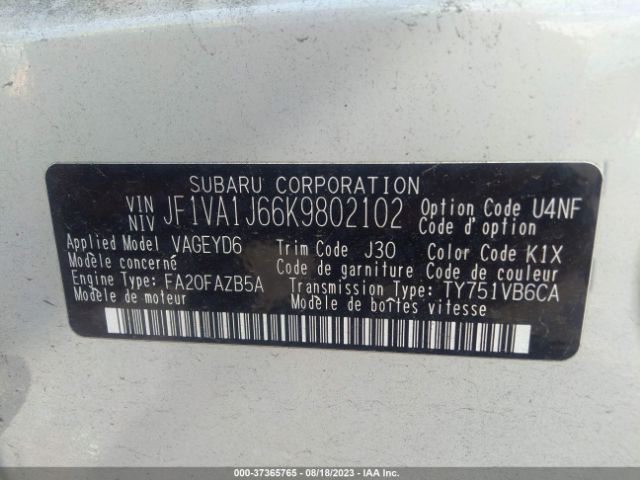 JF1VA1J66K9802102 Subaru Wrx Limited