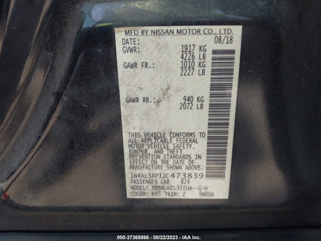 Nissan Altima 2.5 Sr 2018 1N4AL3AP1JC473839 Image 9