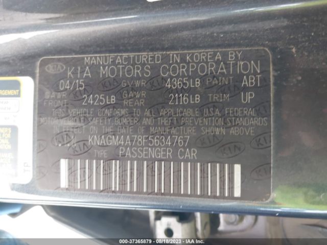 KNAGM4A78F5634767 KIA Optima Lx