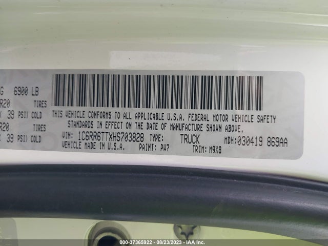 1C6RR6TTXHS703828 RAM 1500 Lone Star Silver
