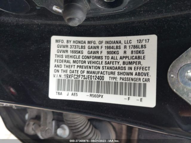 19XFC2F75JE012400 Honda Civic Sedan Ex