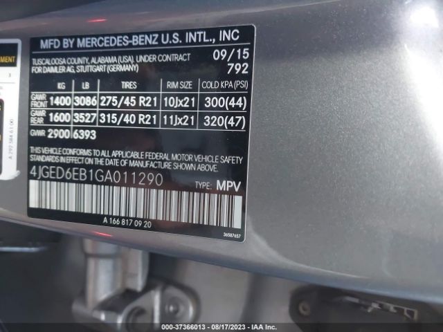4JGED6EB1GA011290 Mercedes-Benz Gle Gle 450 Amg