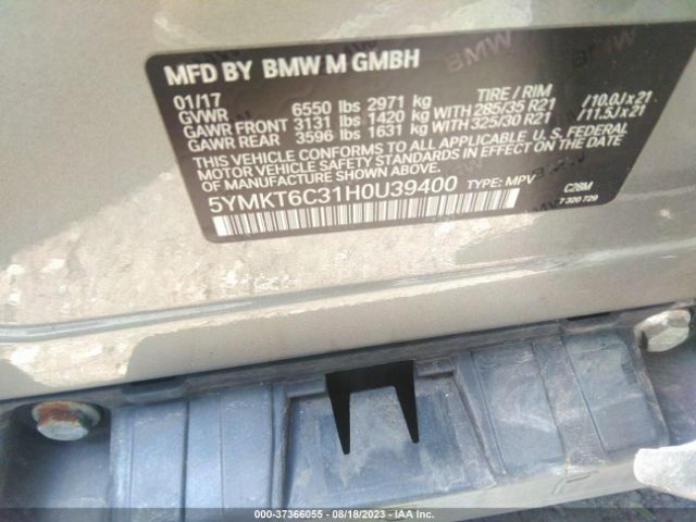 5YMKT6C31H0U39400 BMW X5 M
