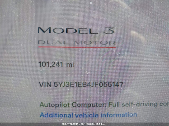 2018 Tesla 3, VIN: 5YJ3E1EB4JF055147