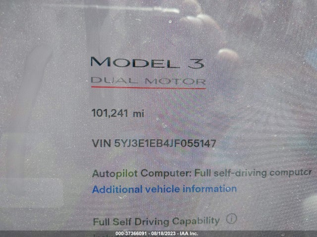 2018 Tesla 3, VIN: 5YJ3E1EB4JF055147