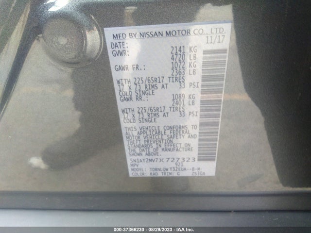 Nissan ROGUE SV 2018 5N1AT2MV7JC727323 Image 9