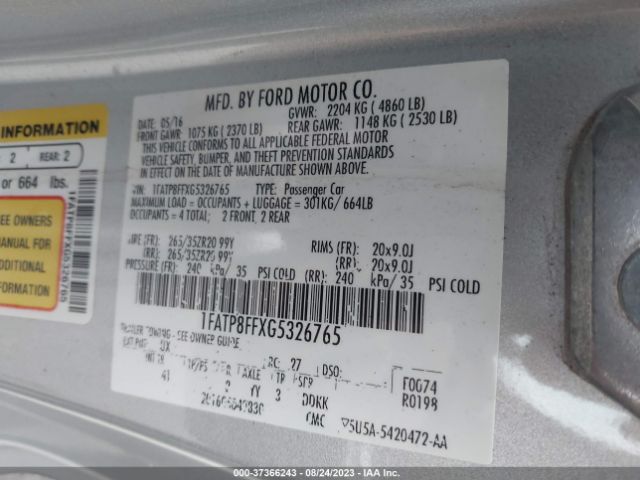 1FATP8FFXG5326765 Ford Mustang Gt Premium