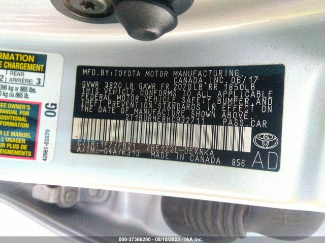 Toyota COROLLA L 2017 2T1BURHE8HC932711 Image 9