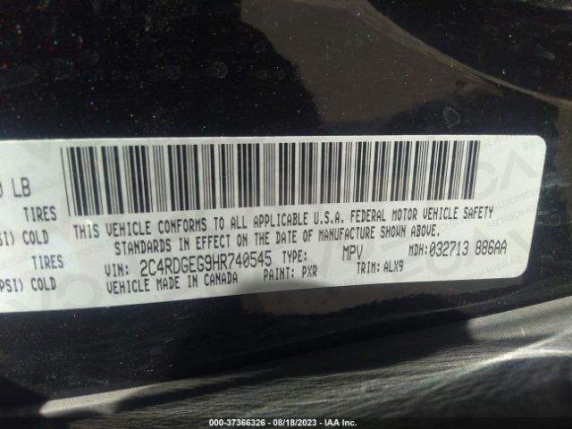 2C4RDGEG9HR740545 Dodge Grand Caravan Gt