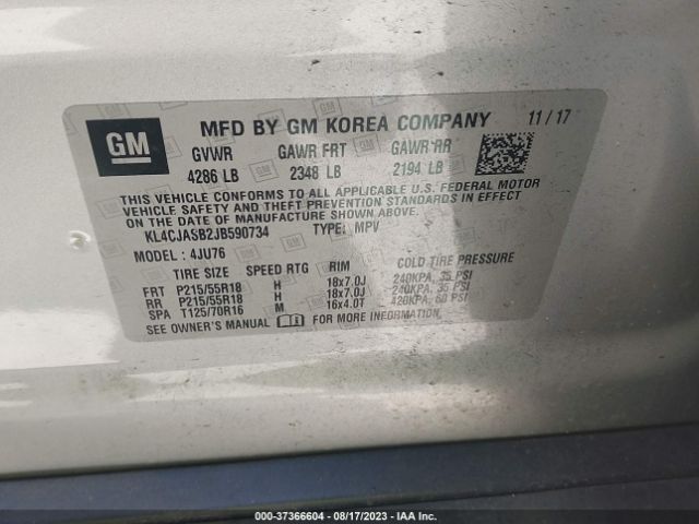 KL4CJASB2JB590734 Buick Encore Preferred