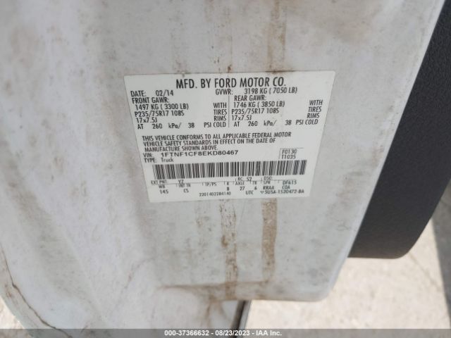 1FTNF1CF8EKD80467 Ford F-150 Xl/xlt/stx