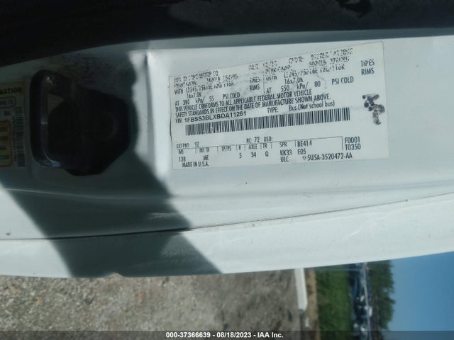 2011 FORD ECONOLINE WAGON XL/XLT VIN: 1FBSS3BLXBDA11261