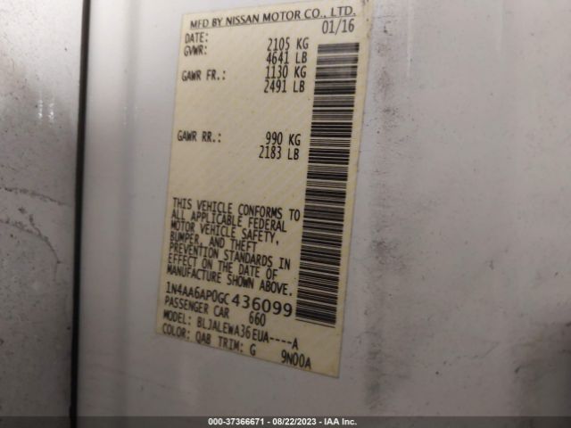 1N4AA6AP0GC436099 Nissan Maxima 3.5 Sl
