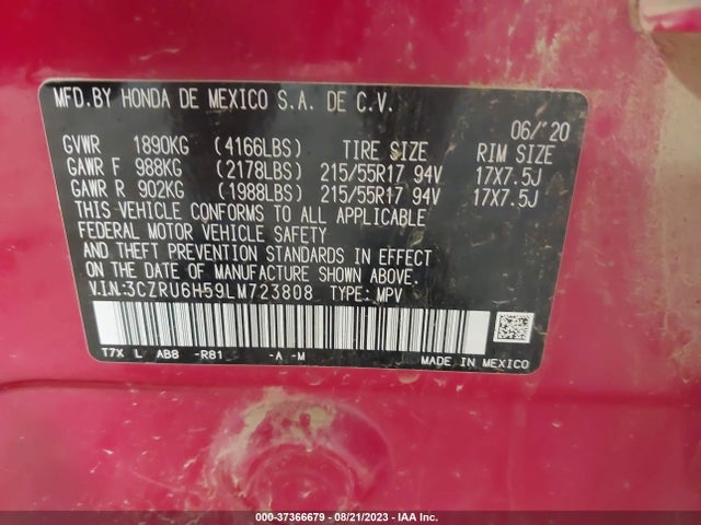 Honda HR-V EX 2020 3CZRU6H59LM723808 Image 15