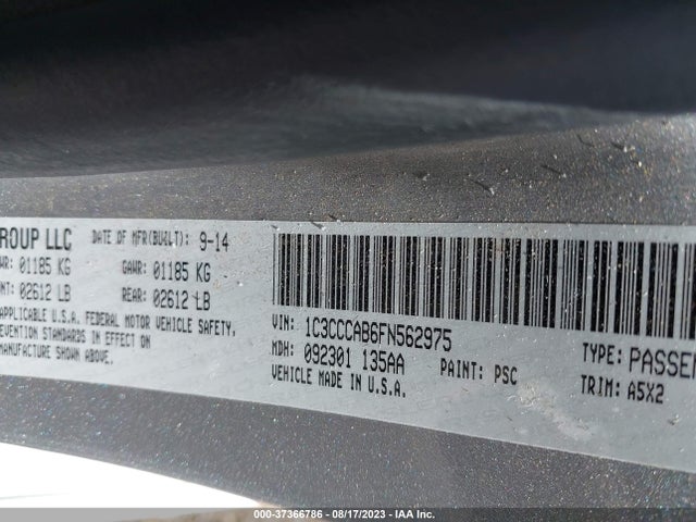 2015 CHRYSLER 200 LIMITED VIN: 1C3CCCAB6FN562975