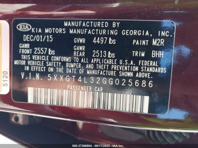 5XXGT4L32GG025686 KIA Optima Lx