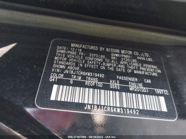 JN1BJ1CR6KW319492 Nissan Rogue Sport Sl