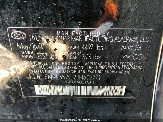 Hyundai SONATA SEL 2018 5NPE34AF2JH603771 Image 15