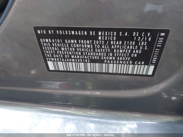 3VWB67AJ4HM299182 Volkswagen Jetta 1.4t Se