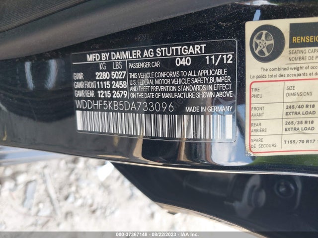2013 MERCEDES-BENZ E-CLASS E 350 VIN: WDDHF5KB5DA733096