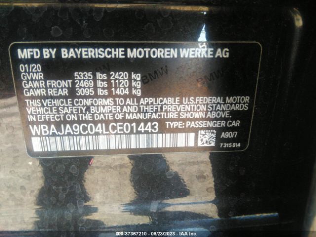 WBAJA9C04LCE01443 BMW 5 Series 530e Iperformance