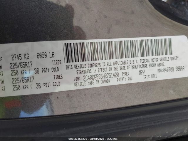 2C4RDGBG5HR751420 Dodge Grand Caravan Se