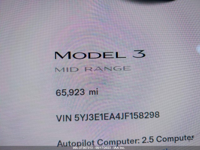 Tesla Model 3 Range Battery 2018 5YJ3E1EA4JF158298 Image 7