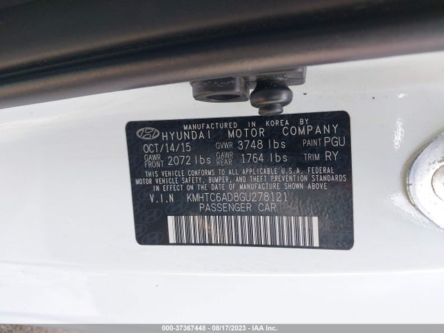 Hyundai VELOSTER 2016 KMHTC6AD8GU278121 Image 9