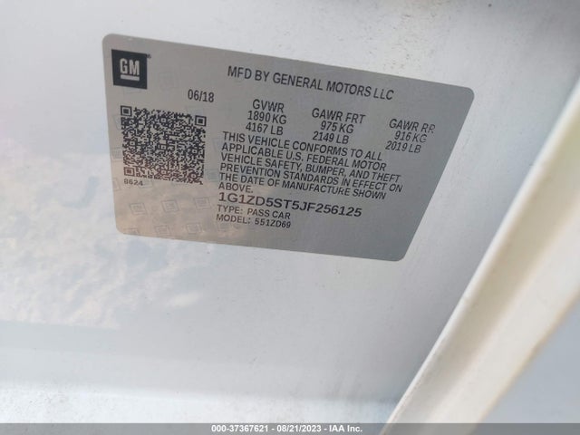 Chevrolet MALIBU LT 2018 1G1ZD5ST5JF256125 Image 9
