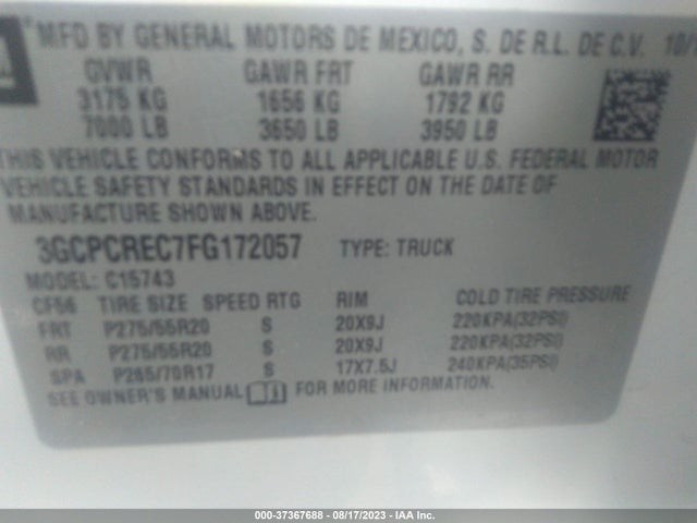 Chevrolet Silverado 1500 1lt 2015 3GCPCREC7FG172057 Image 9