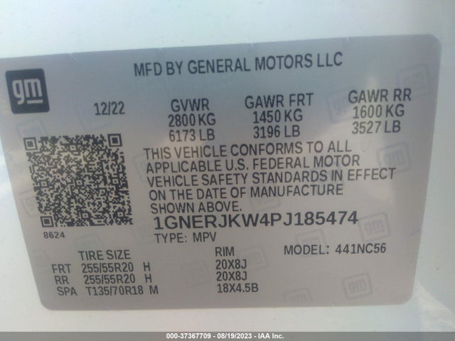 Chevrolet Traverse Rs 2023 1GNERJKW4PJ185474 Image 9