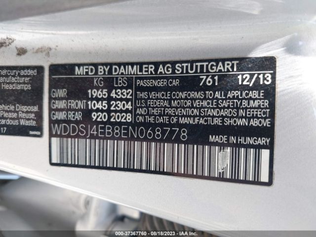 WDDSJ4EB8EN068778 Mercedes-Benz Cla-class Cla 250