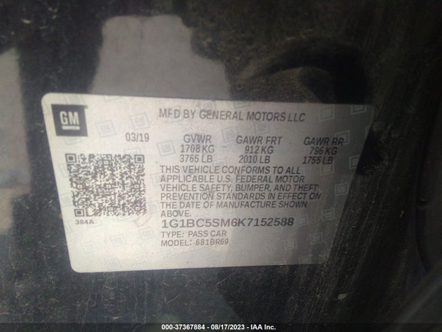 1G1BC5SM6K7152588 Chevrolet CRUZE LS