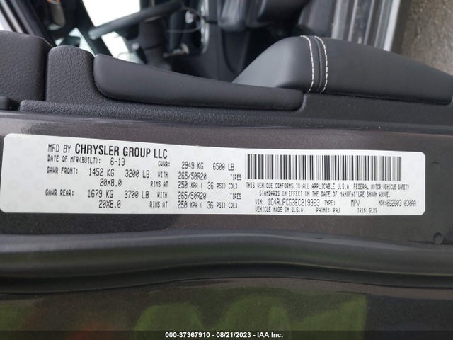 1C4RJFCG3EC219363 Jeep Grand Cherokee Overland