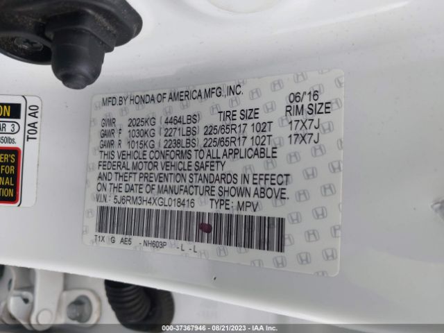 5J6RM3H4XGL018416 Honda CR-V SE