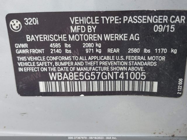 WBA8E5G57GNT41005 BMW 3 Series 320i Xdrive