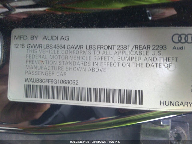 WAUB8GFF9G1068062 Audi A3 2.0t Premium