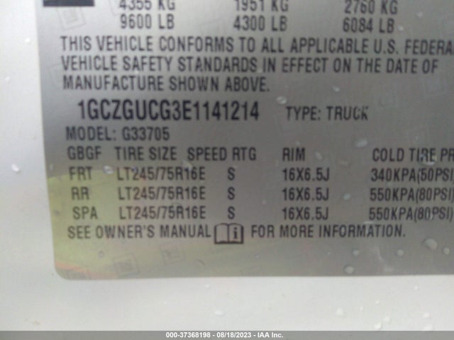 Chevrolet EXPRESS CARGO VAN 2014 1GCZGUCG3E1141214 Image 9