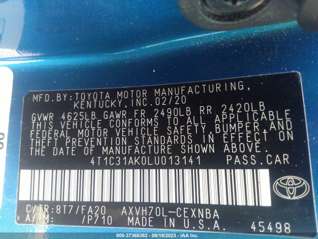 Toyota Camry Hybrid Le 2020 4T1C31AK0LU013141 Image 15