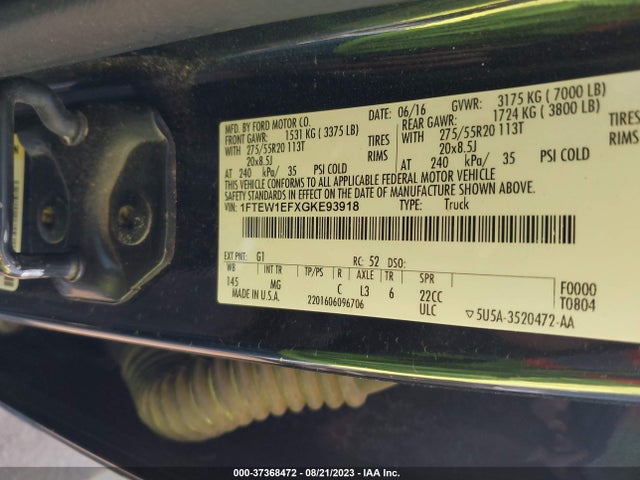 Ford F-150 Xlt 2016 1FTEW1EFXGKE93918 Image 9